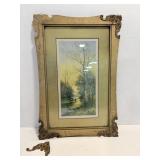 Vtg Print 1905 "Sunset" by R.Hill 13" x 19" ....