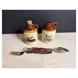 Vtg Hobo multitool /pocket knife & coin bank jugs