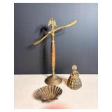 Solid brass "Crinoline Lady " Bell, shell shaped..