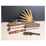 Vtg Lufkin extension ruler & misc items