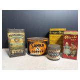 Vtg Collectable tins - coffee, kitchen