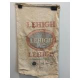 Vtg Lehigh Portland Cement cloth bag