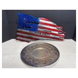 Metal 911 sign 17"W x 9"H, Metal plate10"dia