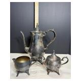 Silver plated tea pot set