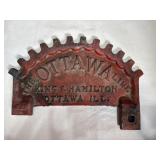 Vtg Ottawa Line metal sign 11"W x 6.5"H
