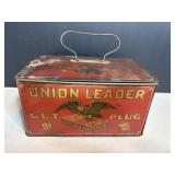 Vtg Collectable Union Leader Cut Plug tin