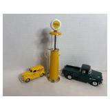 Vtg Shell gasoline die cast vehicle, gas pump &...
