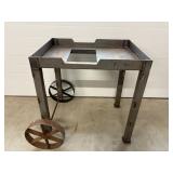 Metal shop table with wheels 32"W x 25"D...