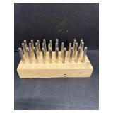 Alphabet Stamps on Wood Stand