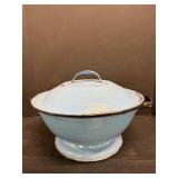 Enamelware Tureen with Lid 17'Dia 10.5'H