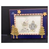 Vintage Christmas Folk Art Picture missing star