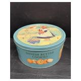 Vintage Danish Butter Cookie Tin 10.5' Dia 5'H