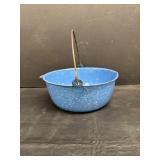 Enamelware Pot 8.5' Dia 3.5'H