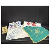 Vintage Table Cloths & Wood Decor