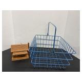 Bird House & Wire Basket with Handles