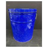 Blue Speckled Metal Tin 10'Dia 11'H