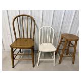 Vintage Wood & Child's Chairs & Stool