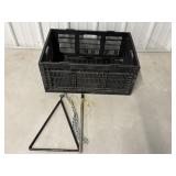14'H Metal Triangle & Plastic Crate