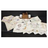 Salt & Pepper Set & Vintage Table Cloths