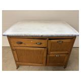 Enamel Top Kitchen Cabinet Tin Lined Drawer