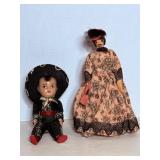 Vintage Mexican Composition Figure & Doll