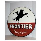 Vintage Porcelain 2 Sided Frontier Sign