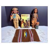 Vintage Indian Dolls, Betty Zane Book & Place Mat
