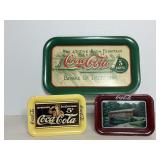 Coca Cola serving trays 14' x 9' & 7'x 4.5'