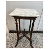 Vtg Marble top plant stand 14.5'W x 14.5'D x ...