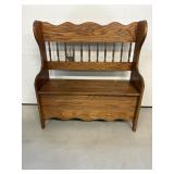 Vtg Bench with storage 36'W x 38'H