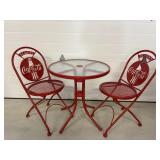 Vtg Coca Cola table Bistro set 25' dia x 27'H