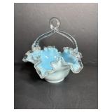 Glass 7' basket with twisted handle