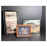 Vtg Coca Cola prints 7'x6', 8' x 13.75' & 10'x 8'