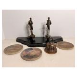 Vtg Patriotic Theme bell & coasters & Lincoln
