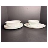 Misc white Corelle dishes & serving platter