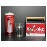 Coca Cola memorabilia - straw holder,  napkin...