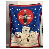 Coca Cola blanket, 44' x 60', pillow 16'x 16'