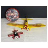 Coca Cola die cast airplane bank (missing key) &..