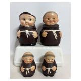 Vtg Goebel Friar Tuck creamer & sugar bowl set..