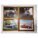 Framed magazine pictures 12' x 15' Vtg cars