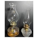 Vtg Glass oil lamps