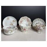 Vtg Teacups and Saucers (3)