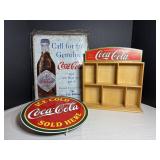 Coca Cola tin sign 12.5' x 16' & 'Ice cold sold'..