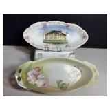 Vtg Byron High School Trinket Dish & Rose...