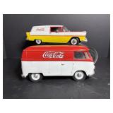 Vtg Coca Cola Volkswagon & Chevy station wagon