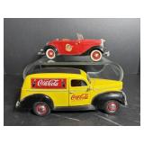 Vtg Coca Cola panel truck & car