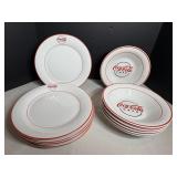 Vtg Coca Cola set of 6 plates & bowls