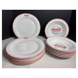 Vtg Coca Cola set of 6 plates & bowls