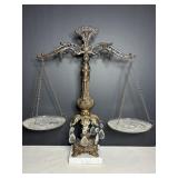 Vtg Hollywood Regency style brass & crystal ...