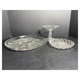 Vtg divided serving dishes 11.5'D, 6.5'D..